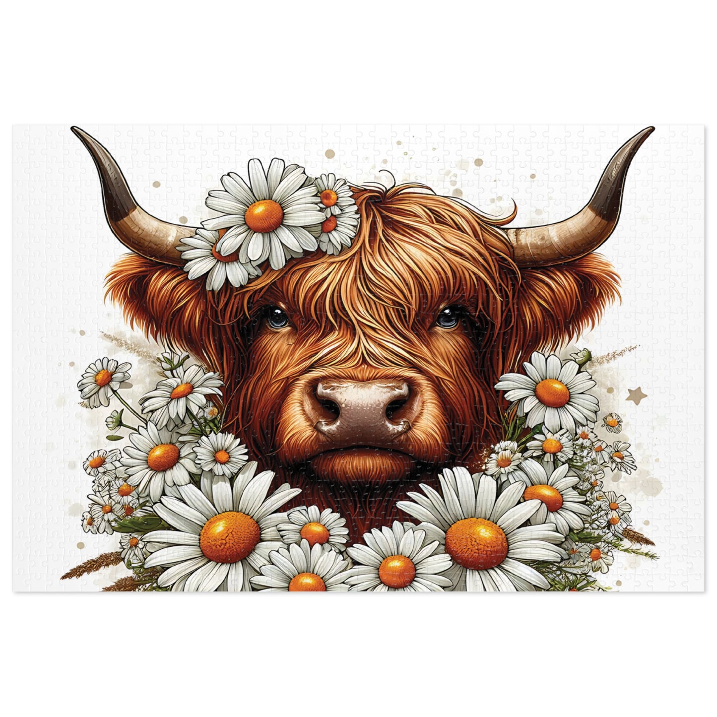 Jigsaw Puzzle, Highland Cow, Personalised/Non-Personalised (30, 110, 252, 500,1000-Piece)