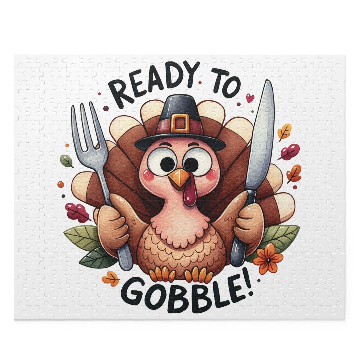 Personalised/Non-Personalised Puzzle, Thanks Giving,  Turkey, Ready To Gobble (120, 252, 500-Piece)