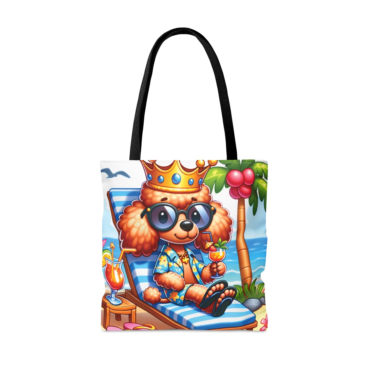 Tote Bag, Dog on Beach, Golden Poodle, Tote bag,  awd-1233