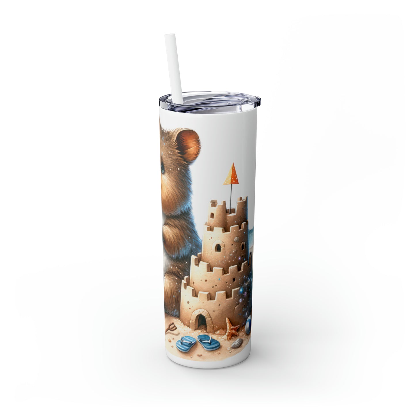 Skinny Tumbler with Straw, 20oz, Australian Animal, Quokka, awd-1325