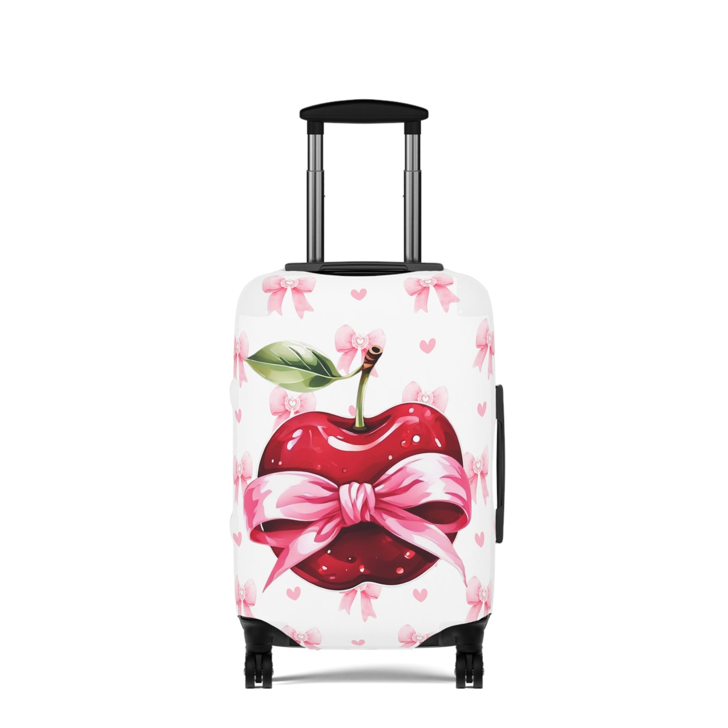 Luggage Cover, Rockabilly, Coquette, Pink Bows, Apple and Ribbon, awd-2528