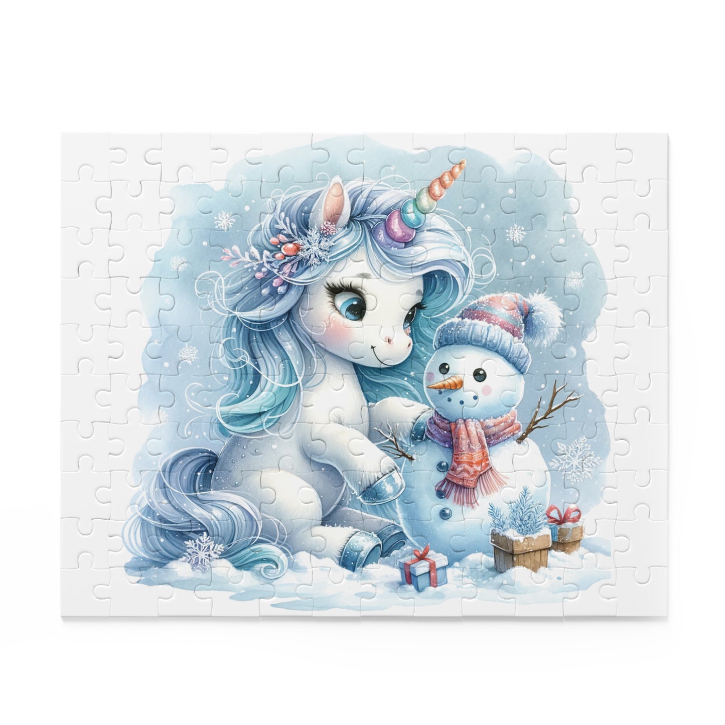 Personalised/Non-Personalised Puzzle, Christmas, Unicorn (120, 252, 500-Piece)