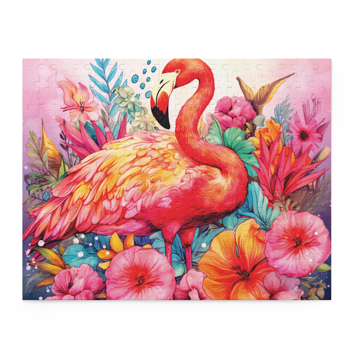 Personalised/Non-Personalised Puzzle, Flamingo (120, 252, 500-Piece)