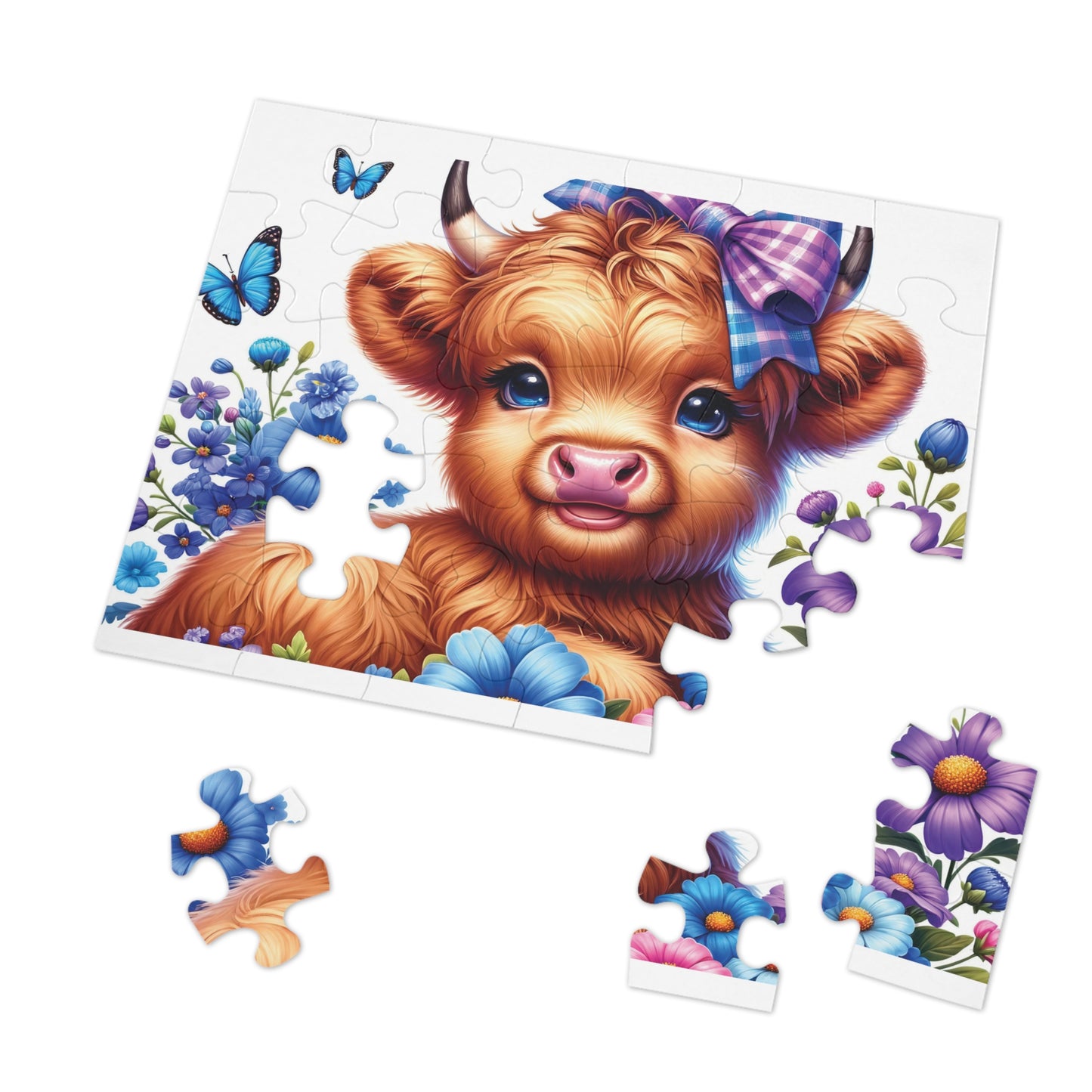 Jigsaw Puzzle, Highland Cow, Personalised/Non-Personalised (30, 110, 252, 500,1000-Piece)