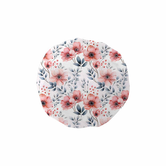 Apricot and Grey Floral  Shower Cap