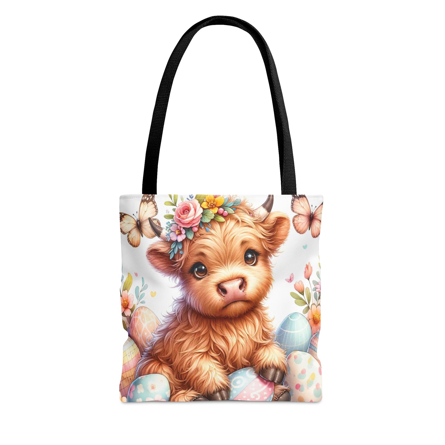 Tote Bag, Easter, Highland Cow, Personalised/Non-Personalised Tote bag