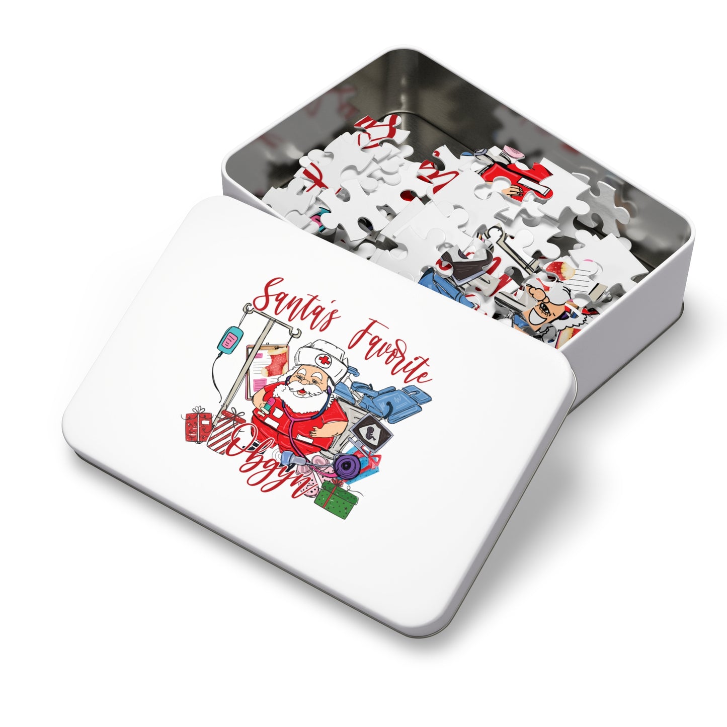 Puzzle, Santa's Favorite Obgyn, Personalised/Non-Personalised (30, 110, 252, 500,1000-Piece)