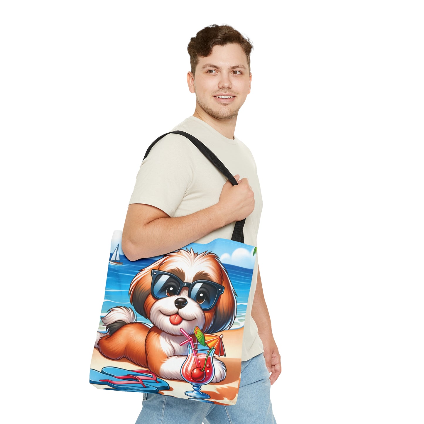 Tote Bag, Dog on Beach, Lhasa Apso, Tote bag,  awd-1220