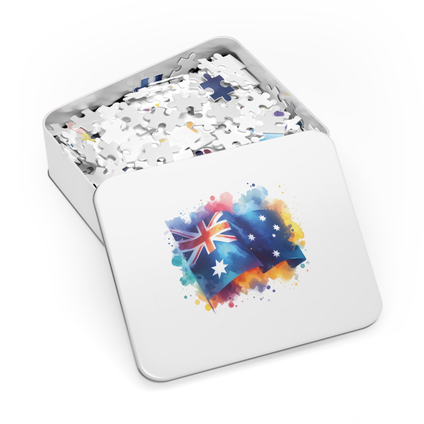 Jigsaw Puzzle in Tin, Australian Flag, Personalised/Non-Personalised, awd-1336 (30, 110, 252, 500,1000-Piece)