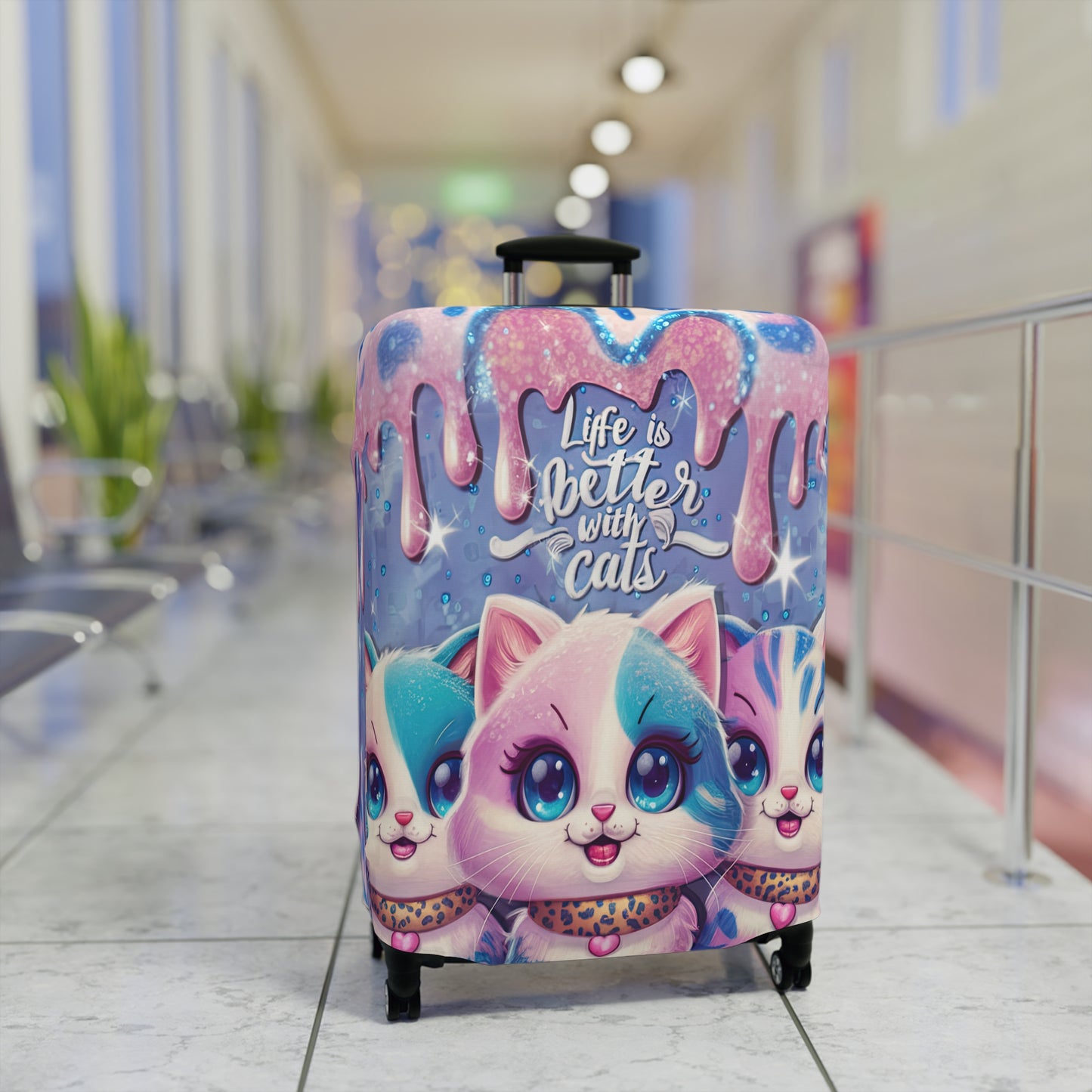 Luggage Cover, Life is better with Cats, awd-3105