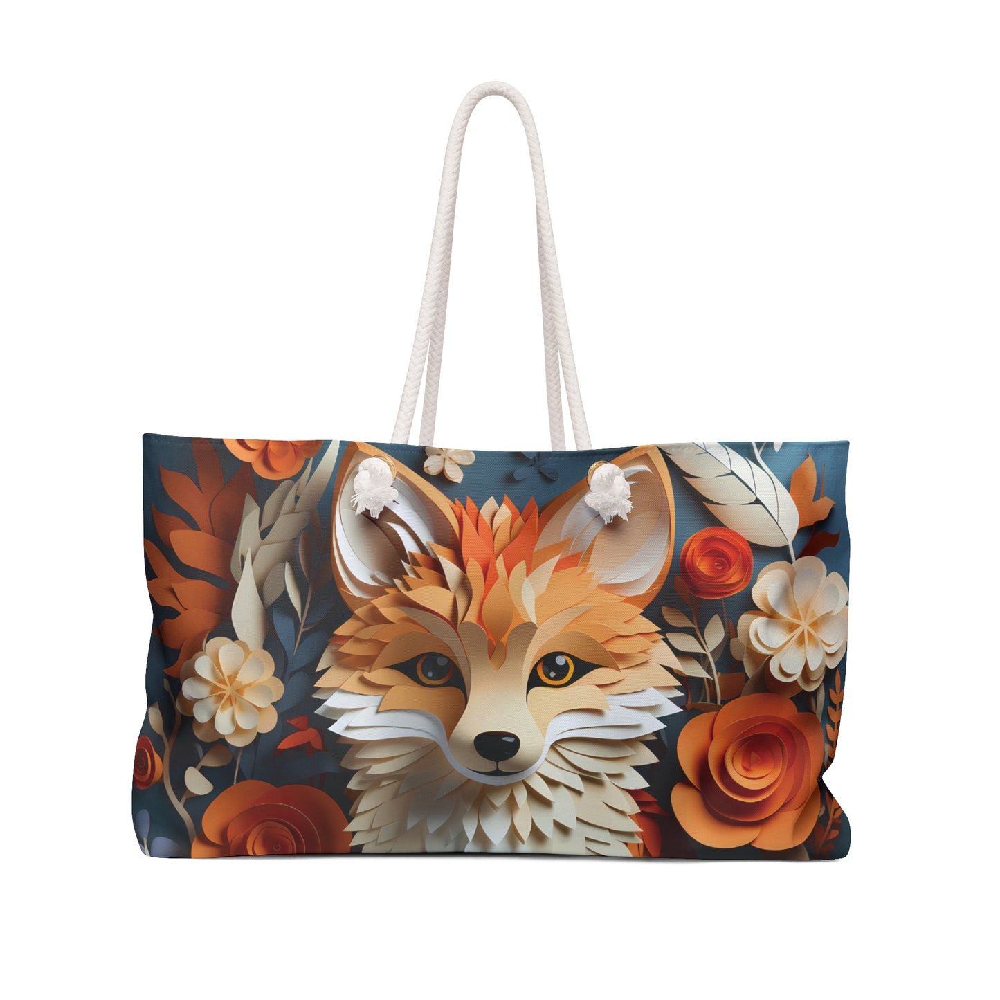 Personalised/Non-Personalised Weekender Bag, Fox, Weekender Bag, Beach Bag, Book Bag