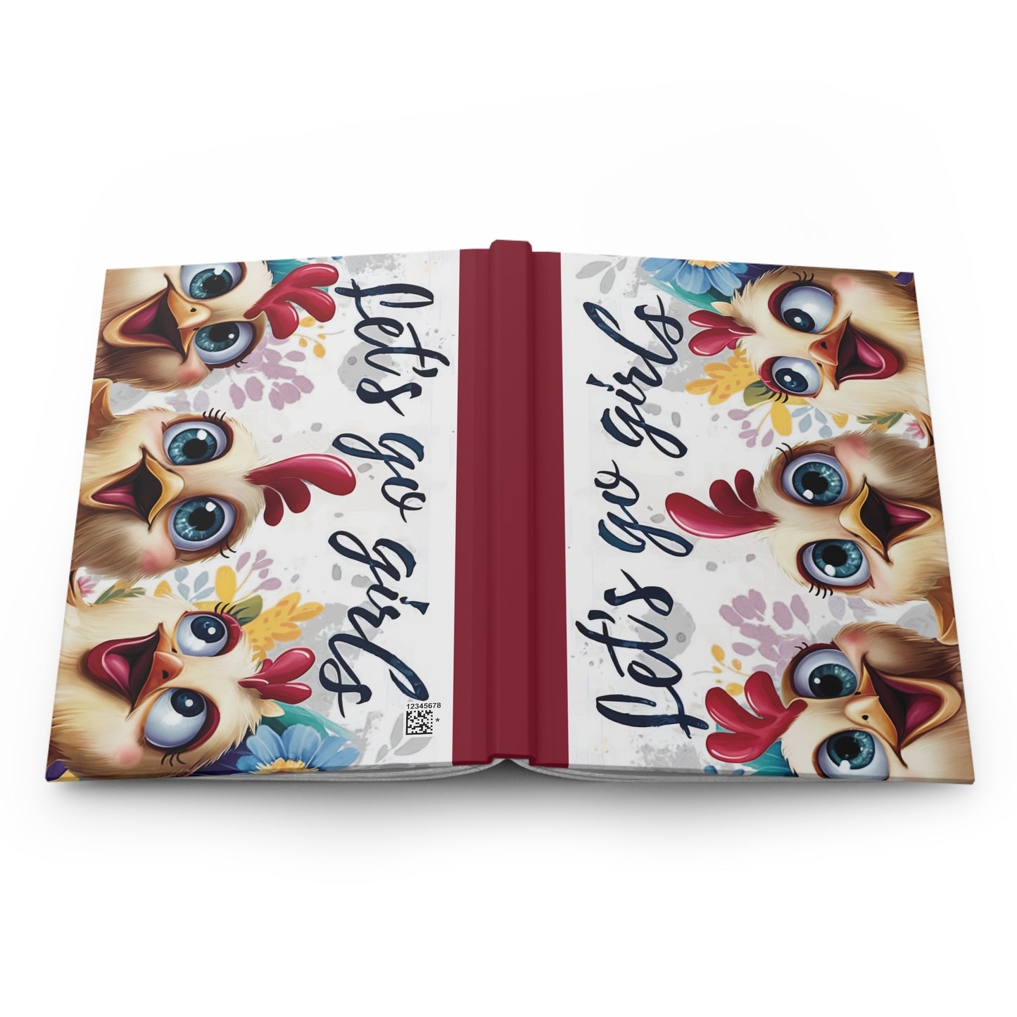 Personalised Hardcover Journal Matte, Chickens, Let's Go Girls, awd-1675