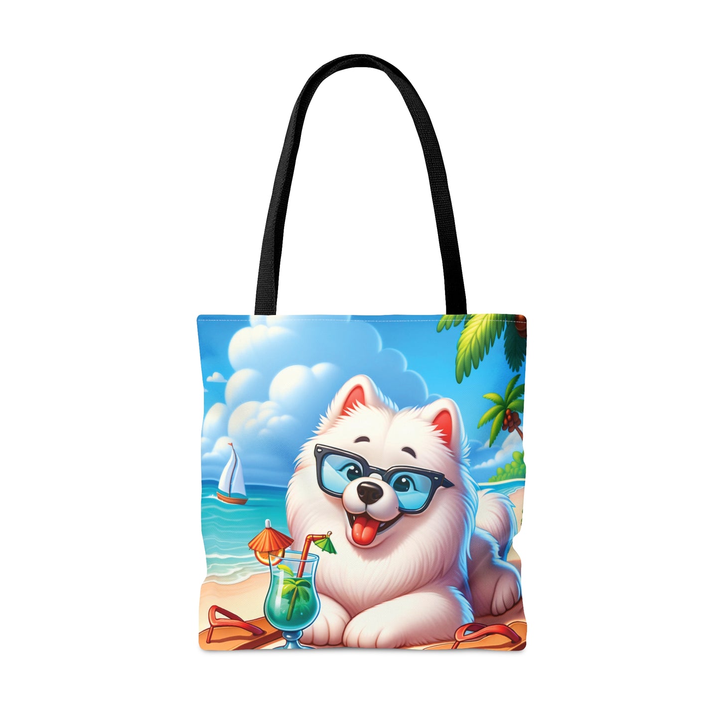 Tote Bag, Dog on Beach, Samoyed, Tote bag,  awd-1240