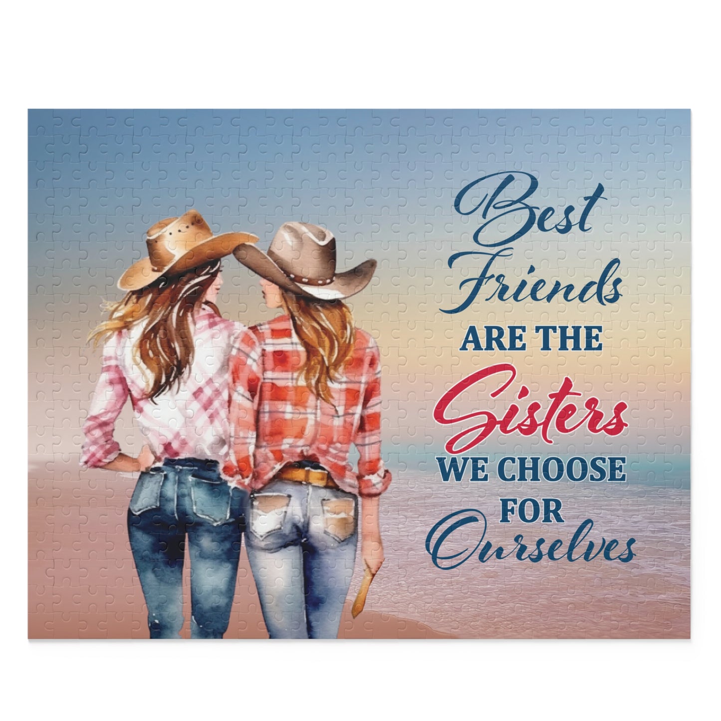 Personalised/Non-Personalised Puzzle, Country & Western, Best Friends (120, 252, 500-Piece)