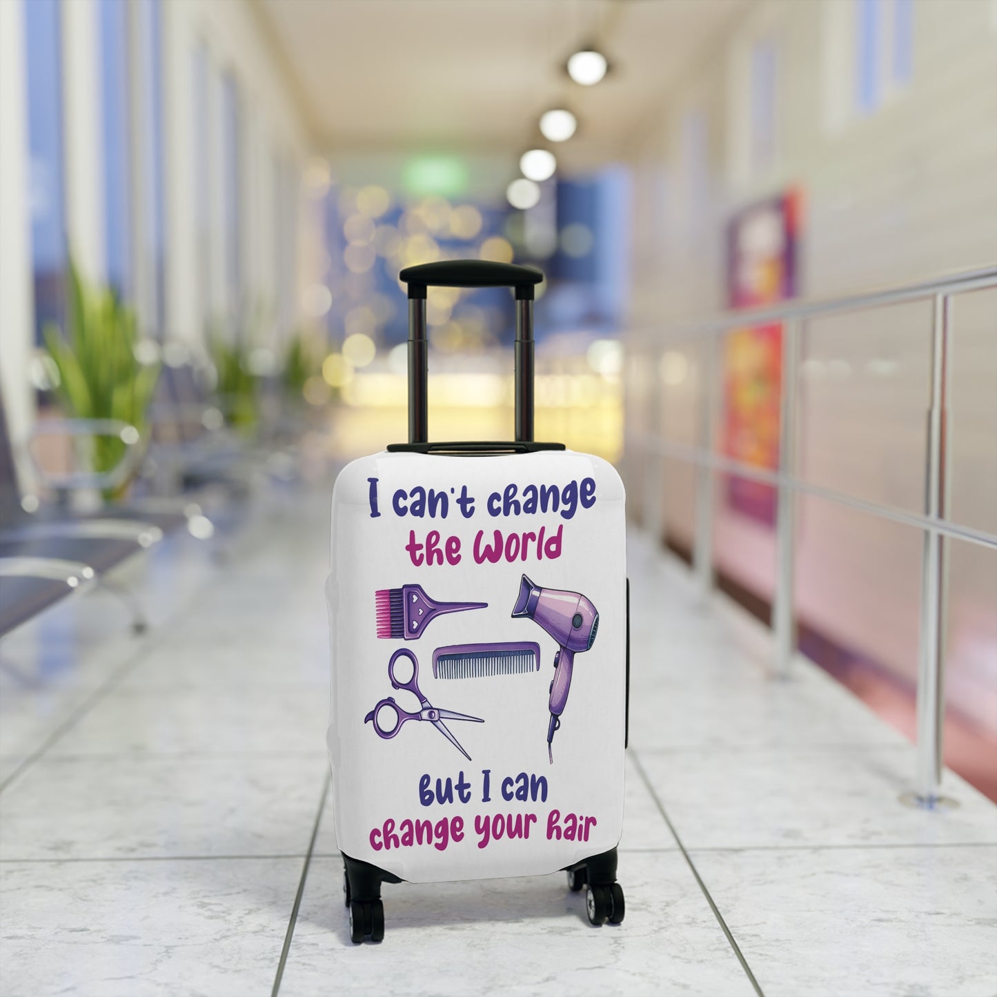 Luggage Cover, Hairdresser, I can't change the world but I can change your Hair, awd-1068