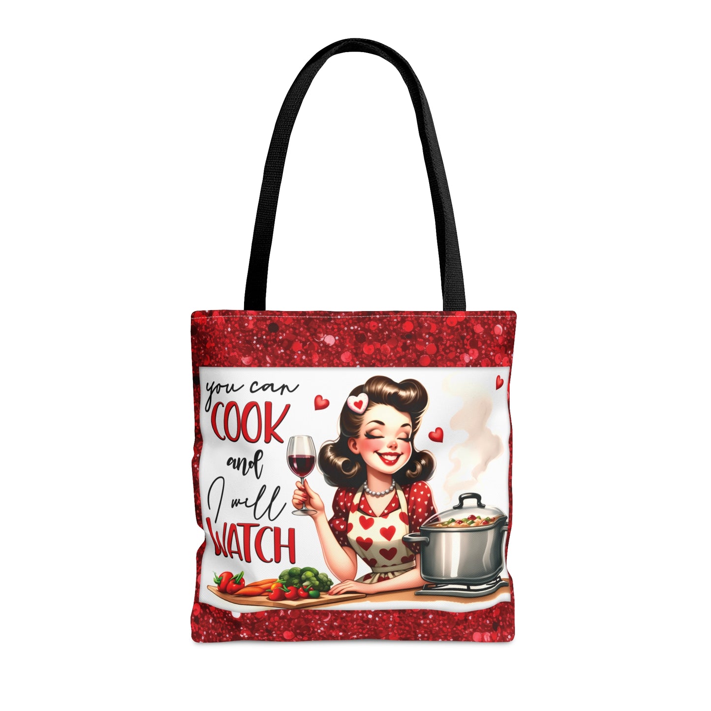 Tote Bag, Retro, You can cook and I will Watch