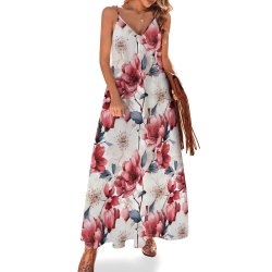 Floral Spaghetti Strap Ankle-Length Dress Long dress