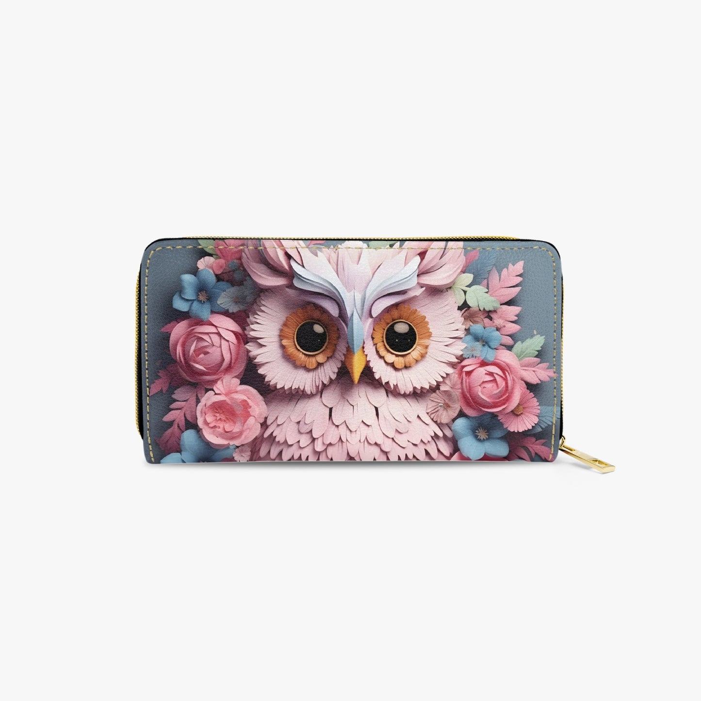 Long Type Zipper Purse - Owl