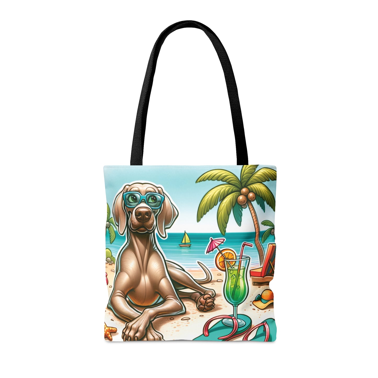 Tote Bag, Dog on Beach, Weimaraner2, Tote bag, awd-1251