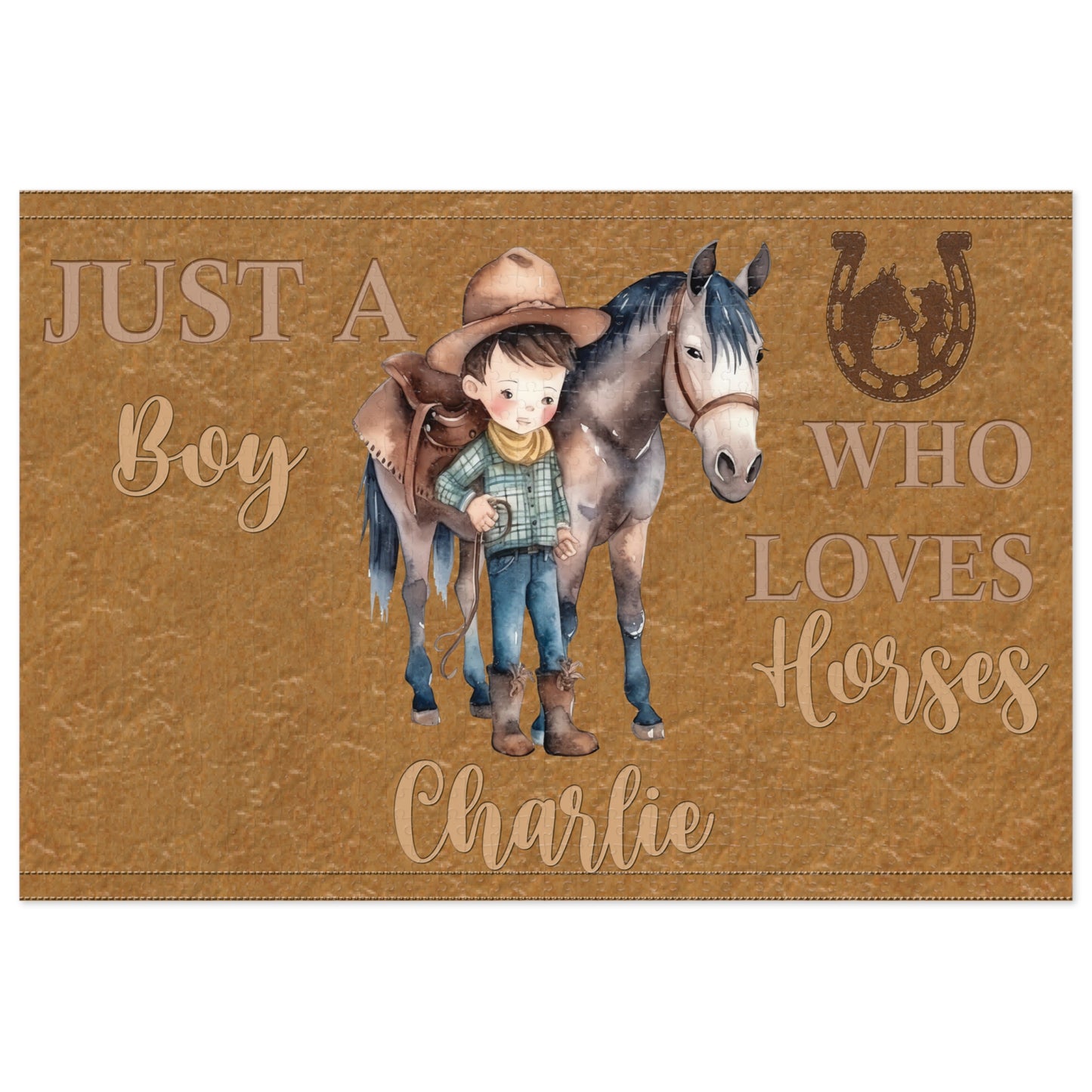 Jigsaw Puzzle, Western, Just aBoy Who Loves Horses, Personalised/Non-Personalised (30, 110, 252, 500,1000-Piece)