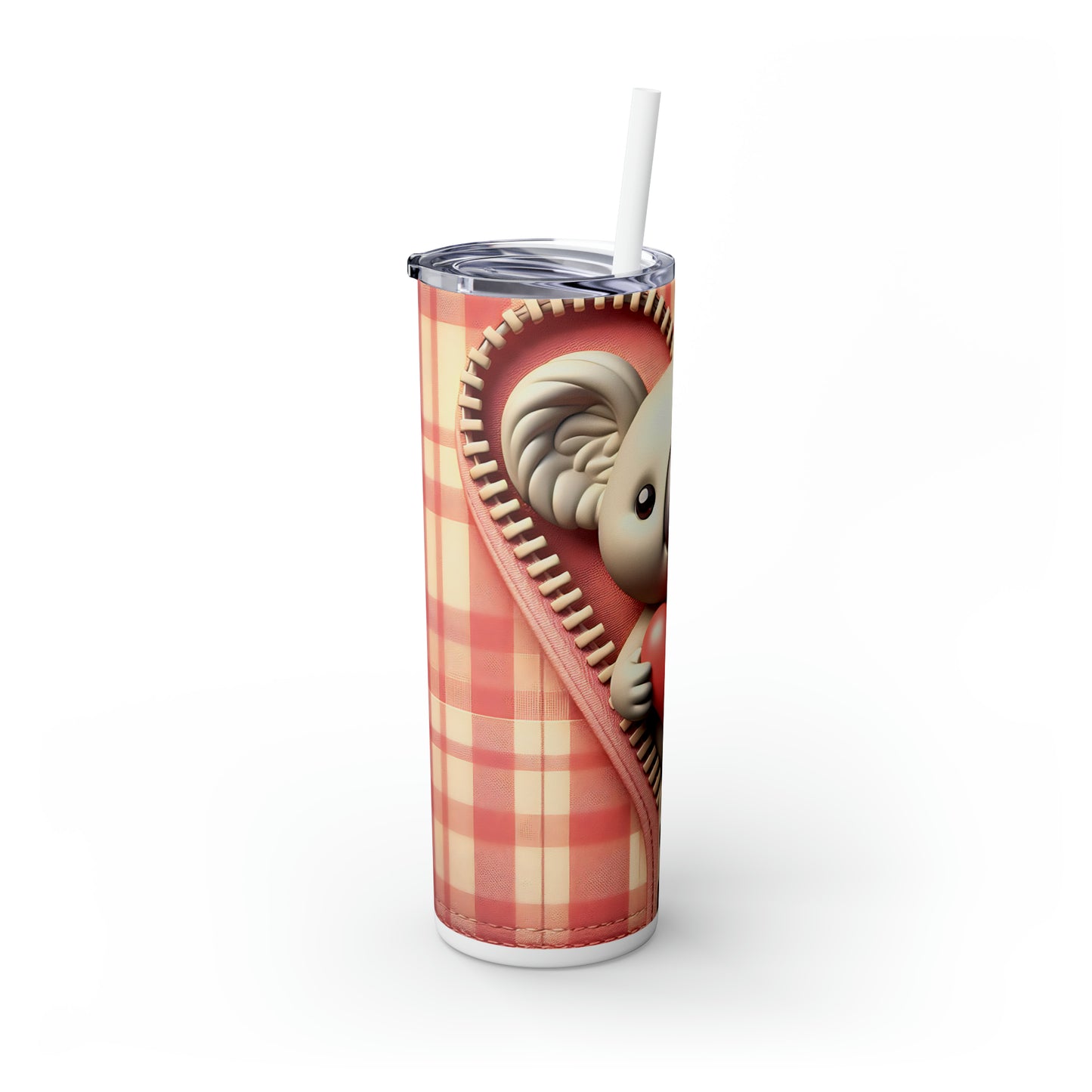 Skinny Tumbler with Straw, 20oz, Koala, Valentines Day