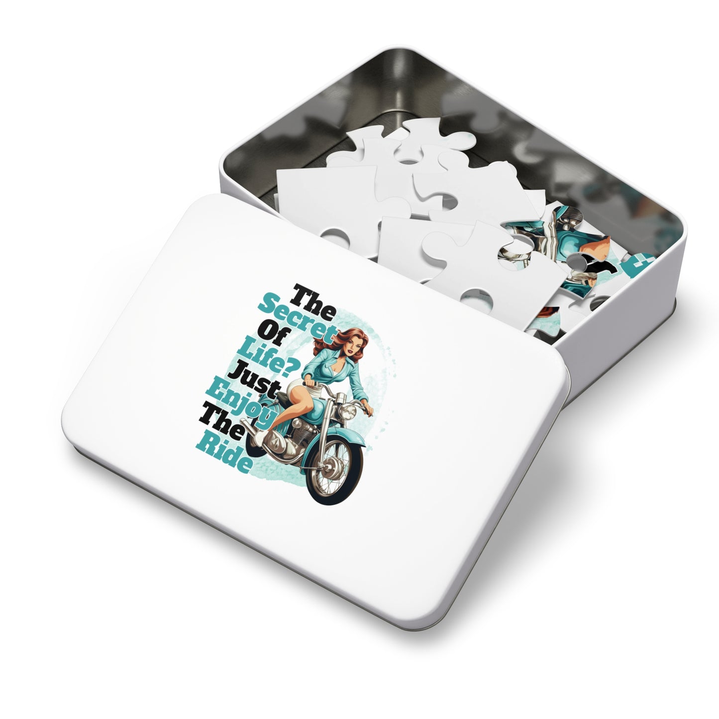 Jigsaw Puzzle, Motorbike, The Secret of Life Just enjoy the Ride, Personalised/Non-Personalised (30, 110, 252, 500,1000-Piece)