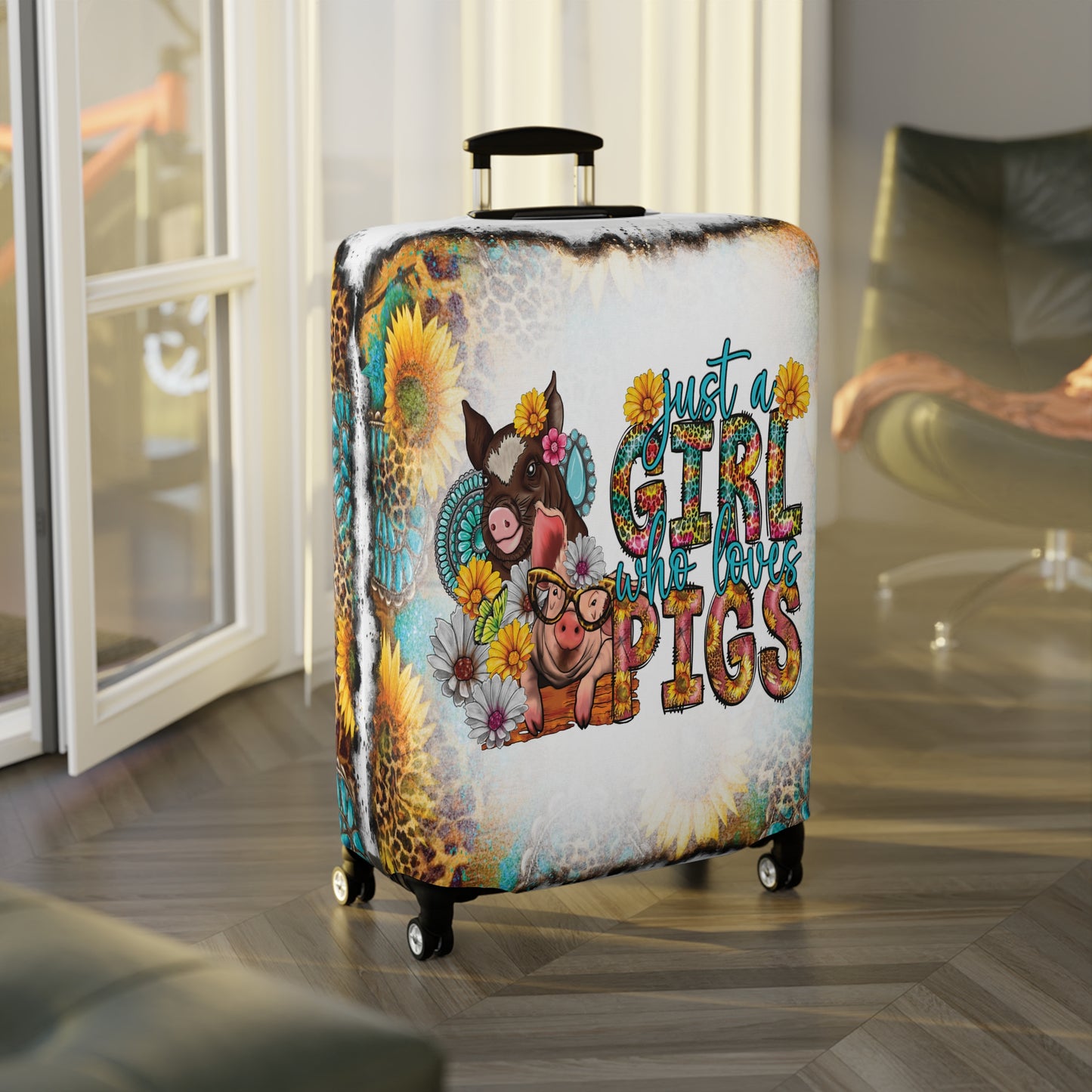 Luggage Cover, Country and Western, Just a Girl who Loves Pigs, awd-1024