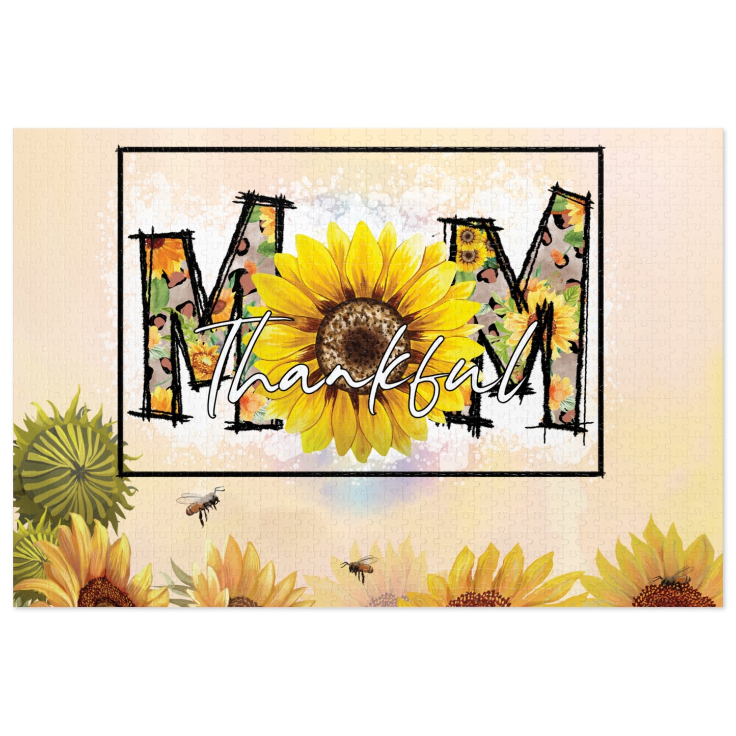 Jigsaw Puzzle, Sunflower, Mom, Personalised/Non-Personalised (30, 110, 252, 500,1000-Piece)