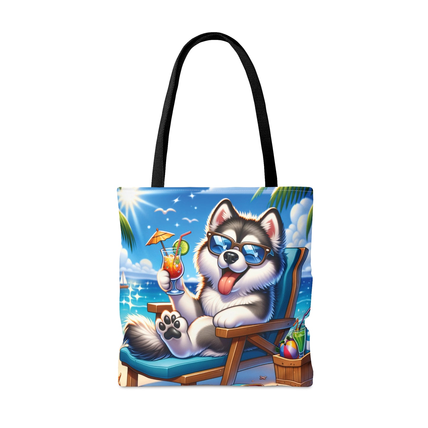 Tote Bag, Dog on Beach, Alaskan Malamute, Tote bag, awd-1116