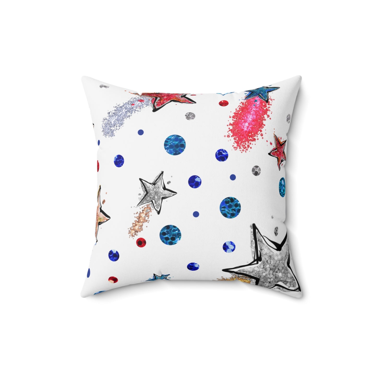 Spun Polyester Square Pillow, Stars Cushion