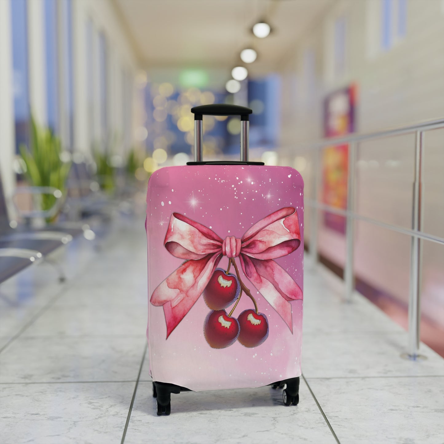 Luggage Cover, Rockabilly, Coquette, Cherries and Ribbon, awd-2514