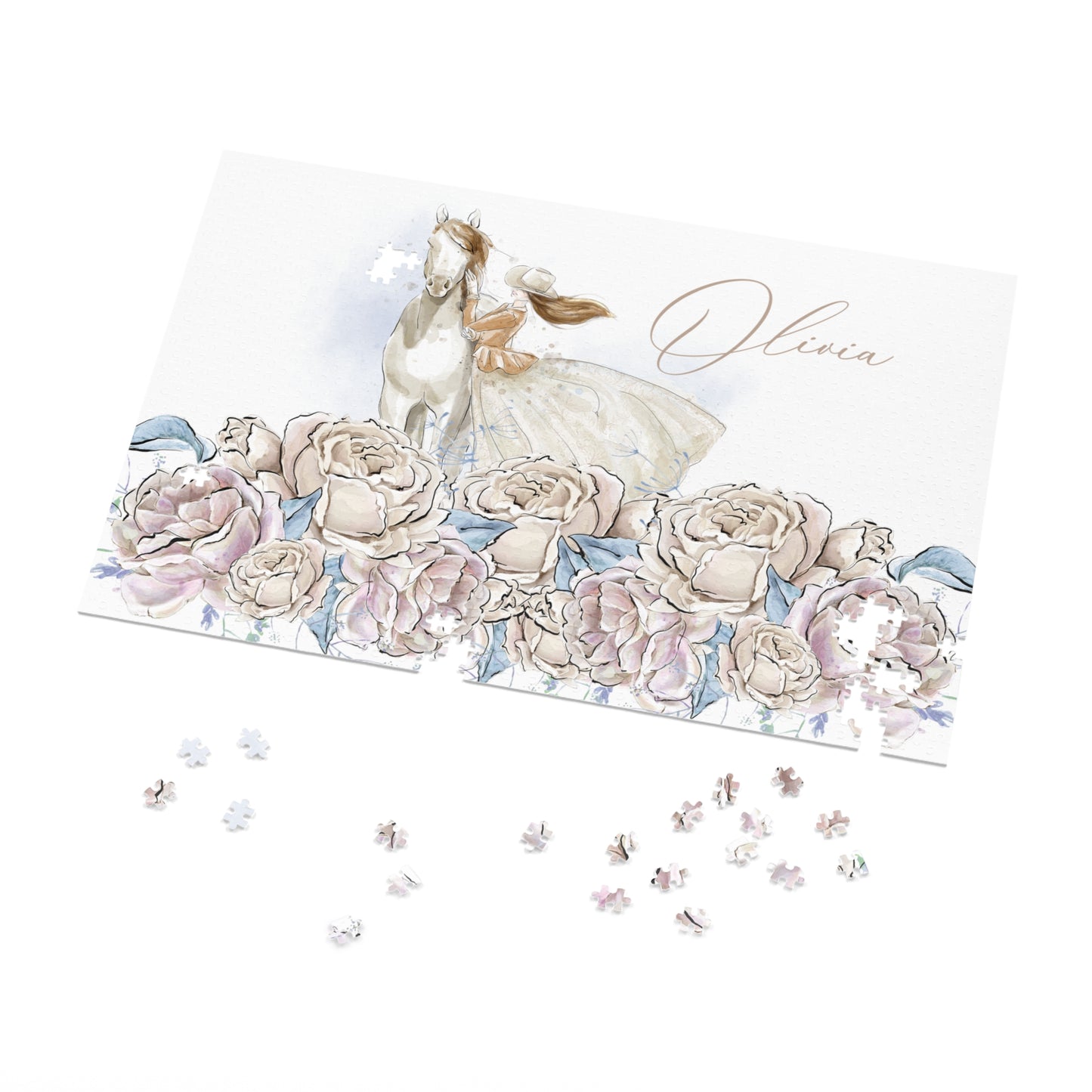 Jigsaw Puzzle, Western, Romance Floral, Personalised/Non-Personalised (30, 110, 252, 500,1000-Piece)