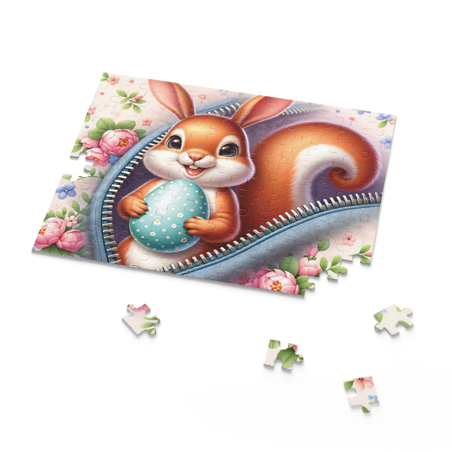 Personalised/Non-Personalised Puzzle, Easter, Squirrel with Bunny ears (120, 252, 500-Piece)