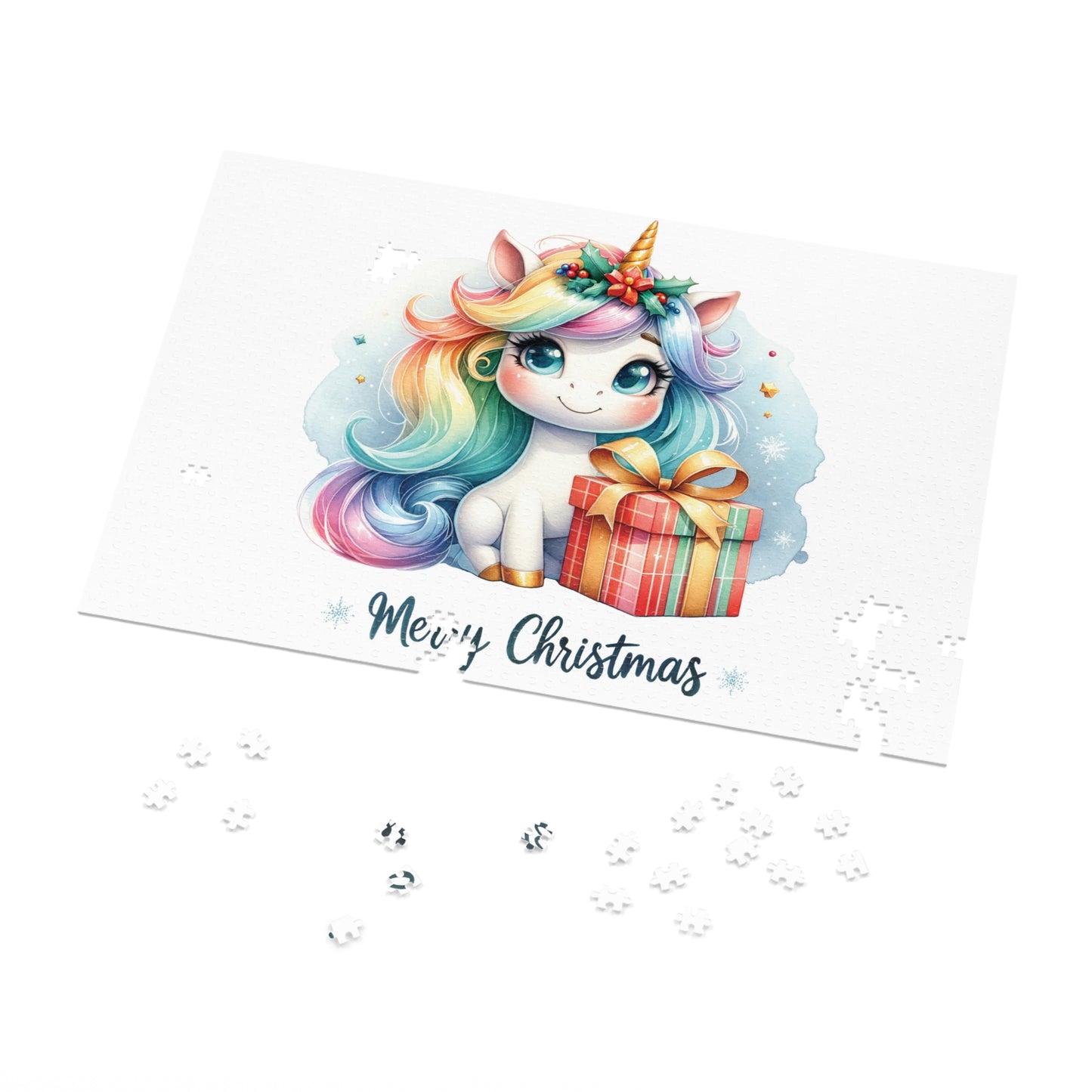 Jigsaw Puzzle, Christmas, Unicorn, Personalised/Non-Personalised (30, 110, 252, 500,1000-Piece)