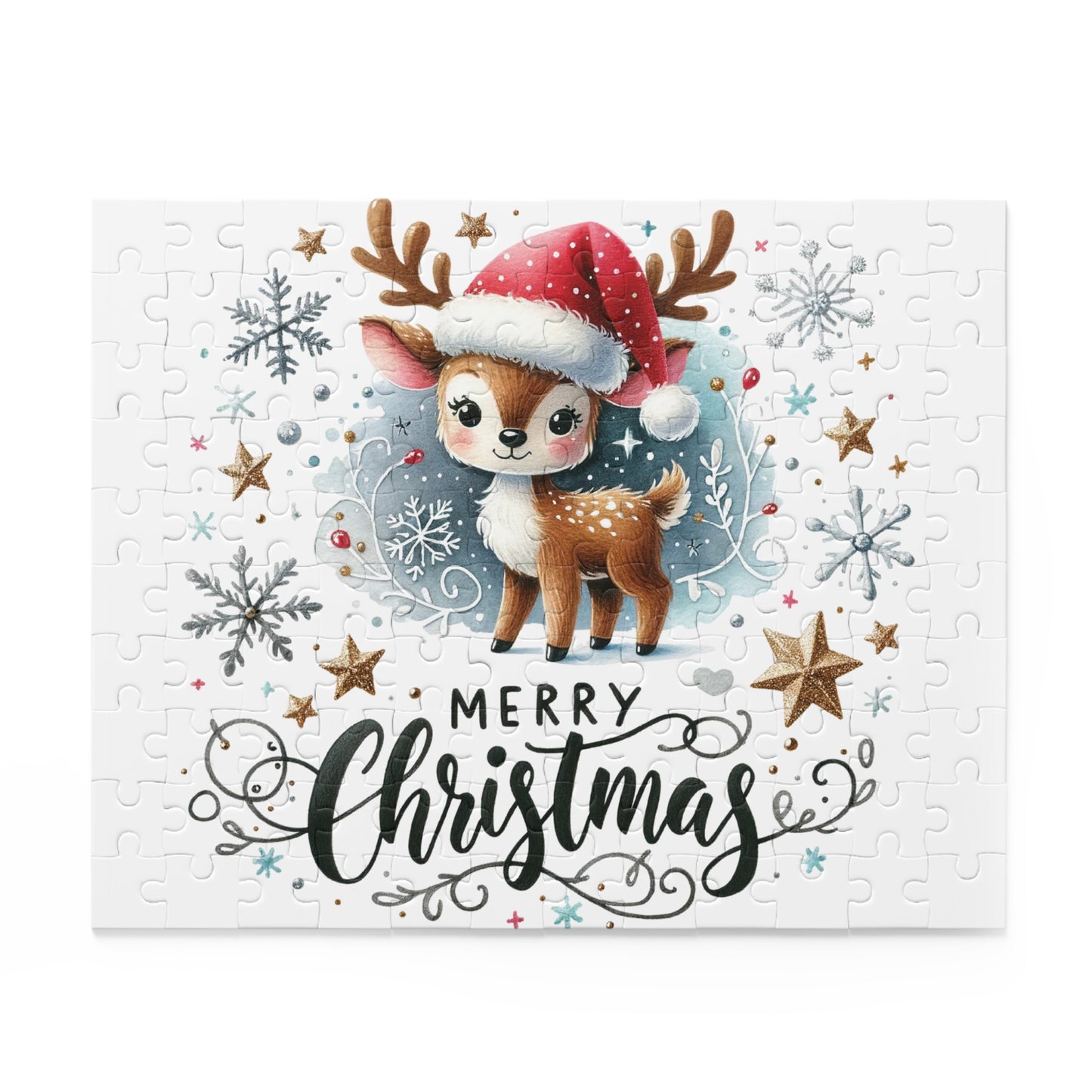 Personalised/Non-Personalised Puzzle, Christmas Reindeer (120, 252, 500-Piece)