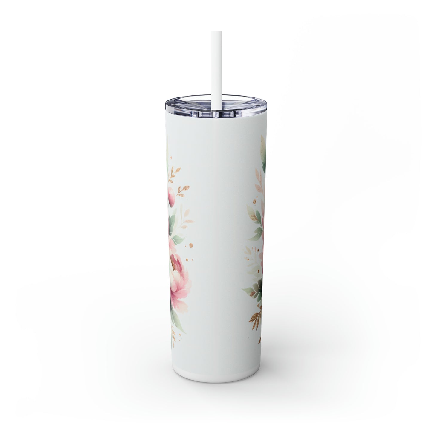 Skinny Tumbler with Straw, 20oz, Swan Princess