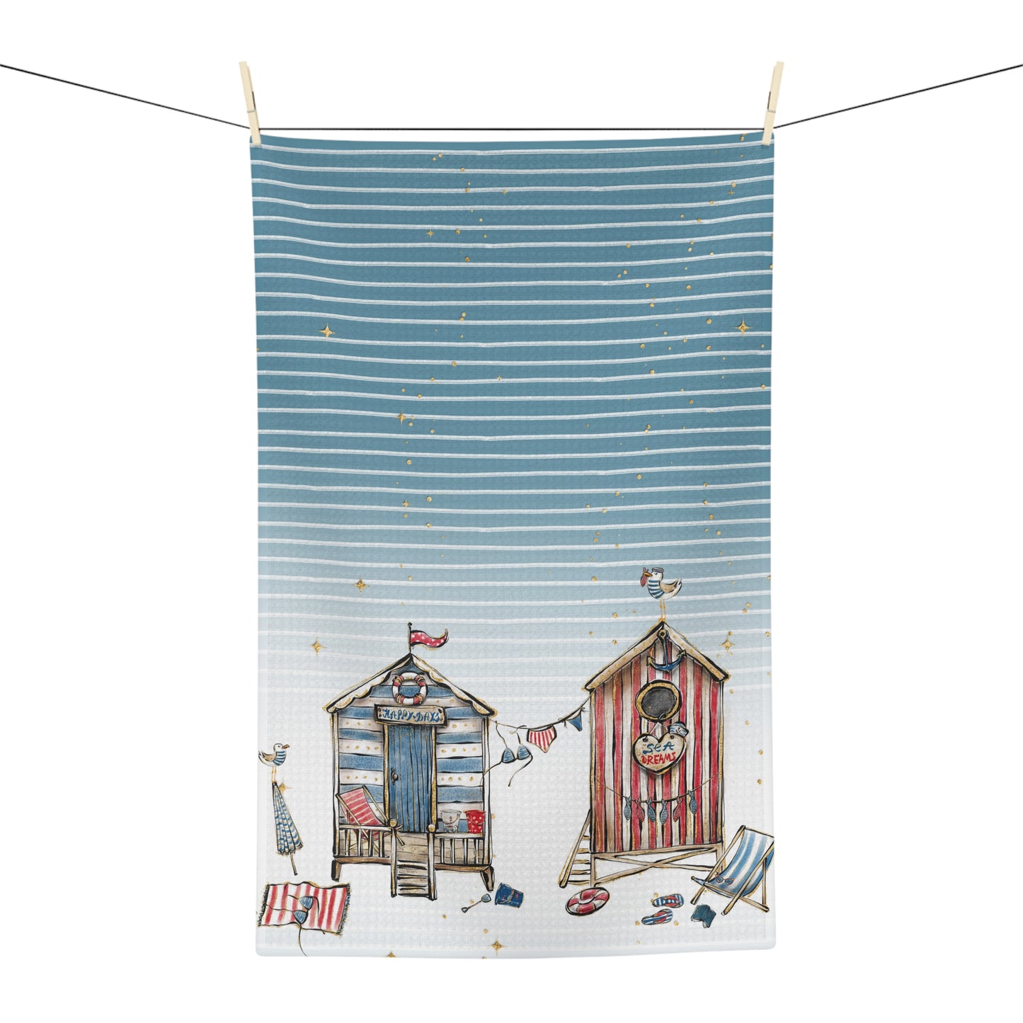 Microfiber Tea Towel Beach Huts