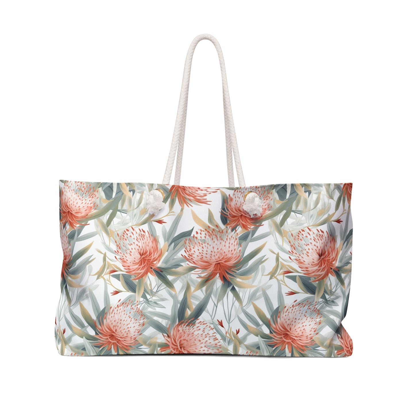 Personalised Weekender Bag, Australian Floral, Large Weekender Bag, Beach Bag, Book Bag