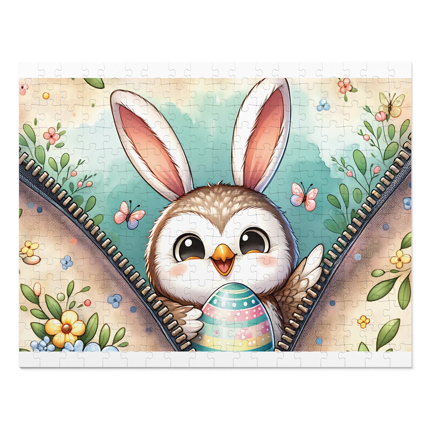 Jigsaw Puzzle, Easter, Owl with Bunny Ears, Personalised/Non-Personalised (30, 110, 252, 500,1000-Piece)