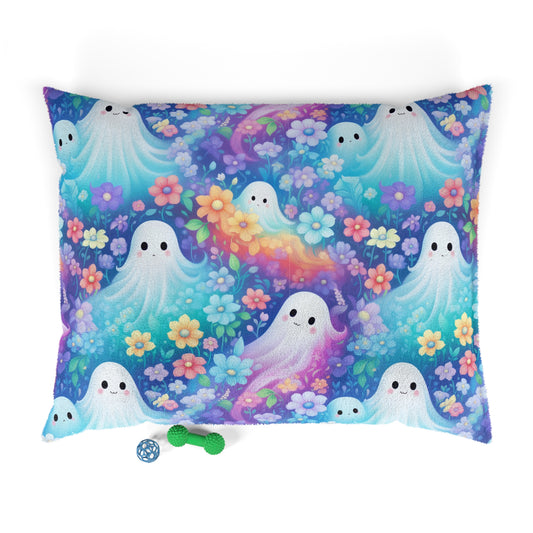 Luxury Pet Bed, feather soft fleece, Halloween Ghosts