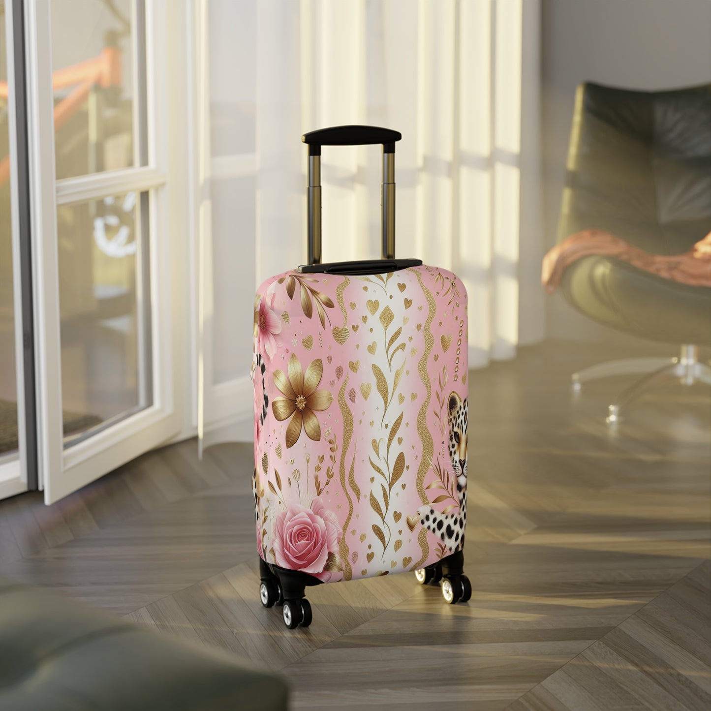 Luggage Cover, Floral Leopard, awd-3078