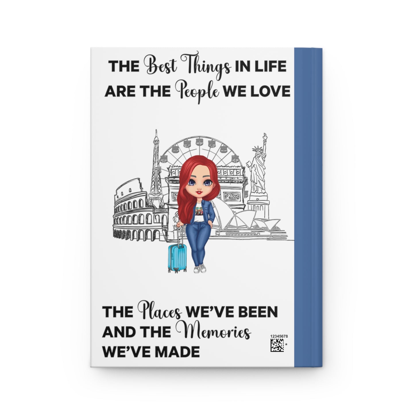 Personalised Hardcover  Travel Journal Matte, The Best things in Life, Red Hair