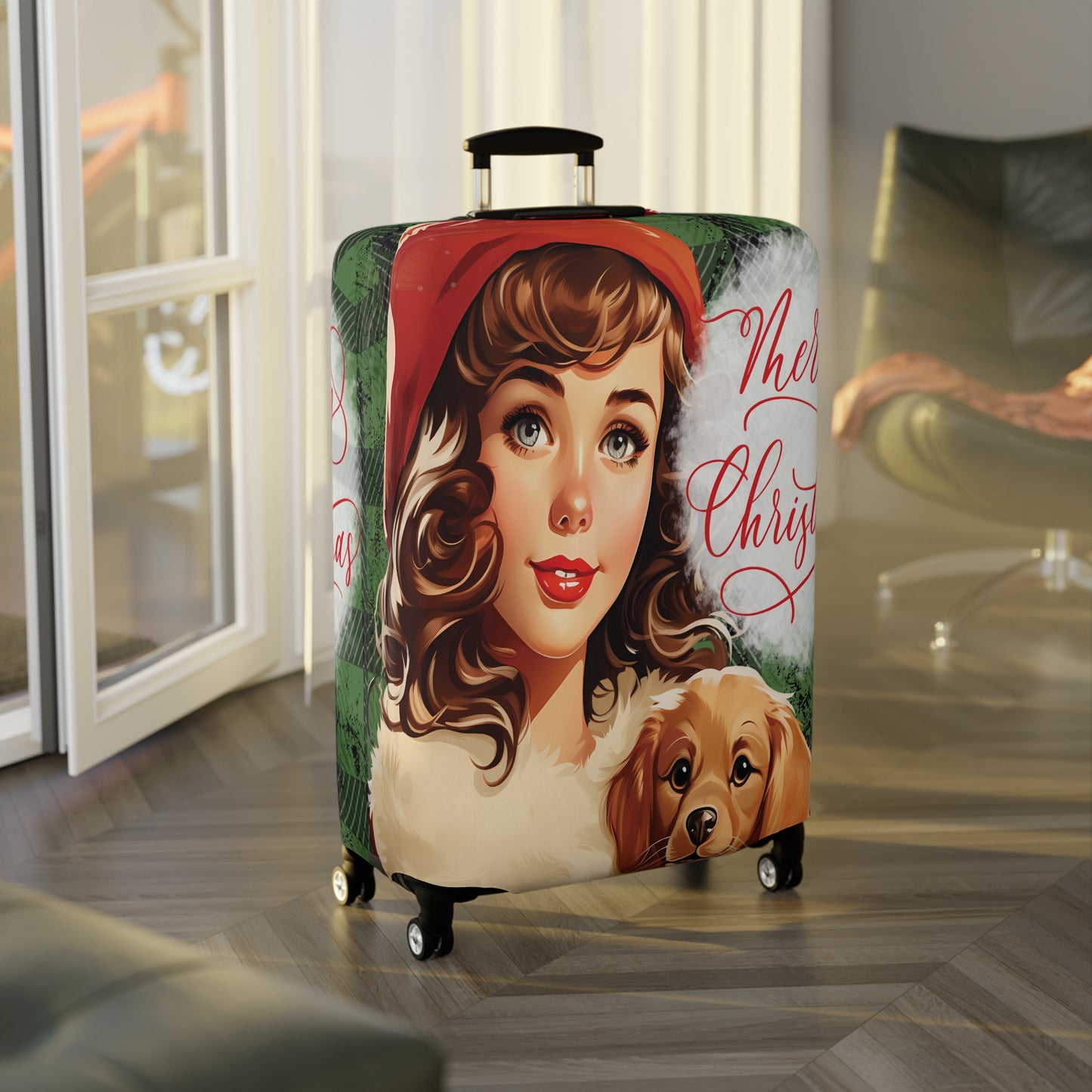 Luggage Cover, Vintage Christmas, awd-734