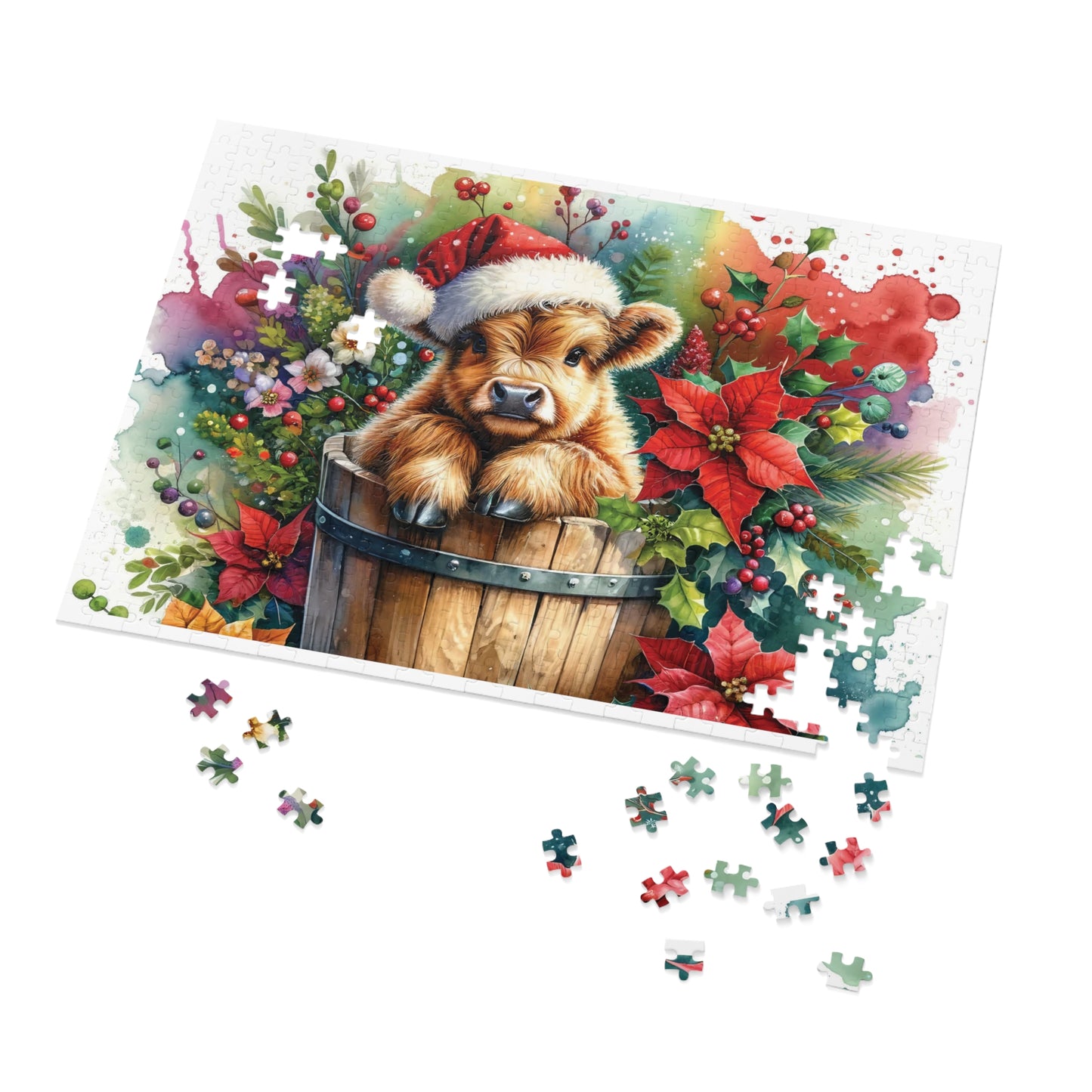 Jigsaw Puzzle, Highland Cow, Personalised/Non-Personalised (30, 110, 252, 500,1000-Piece)