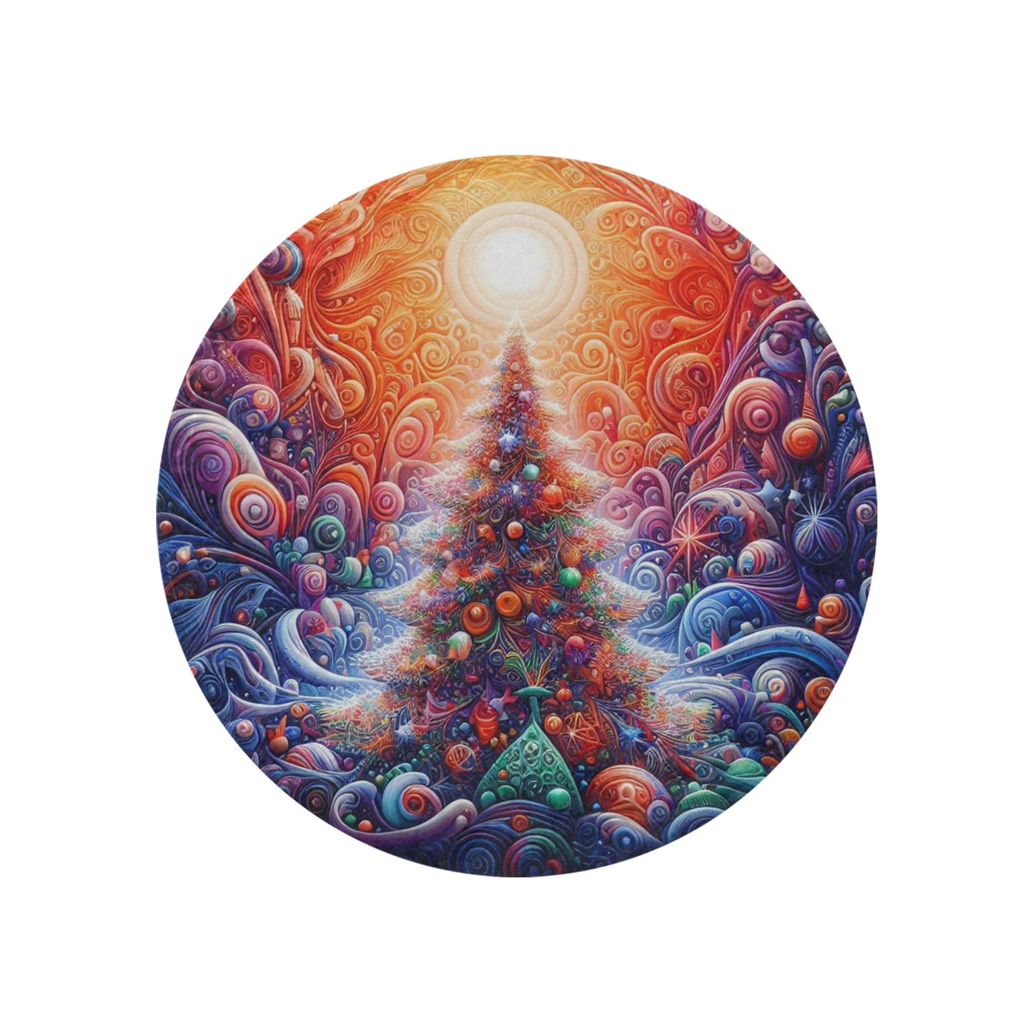 Christmas Tree Circular Micro Fleece Blanket