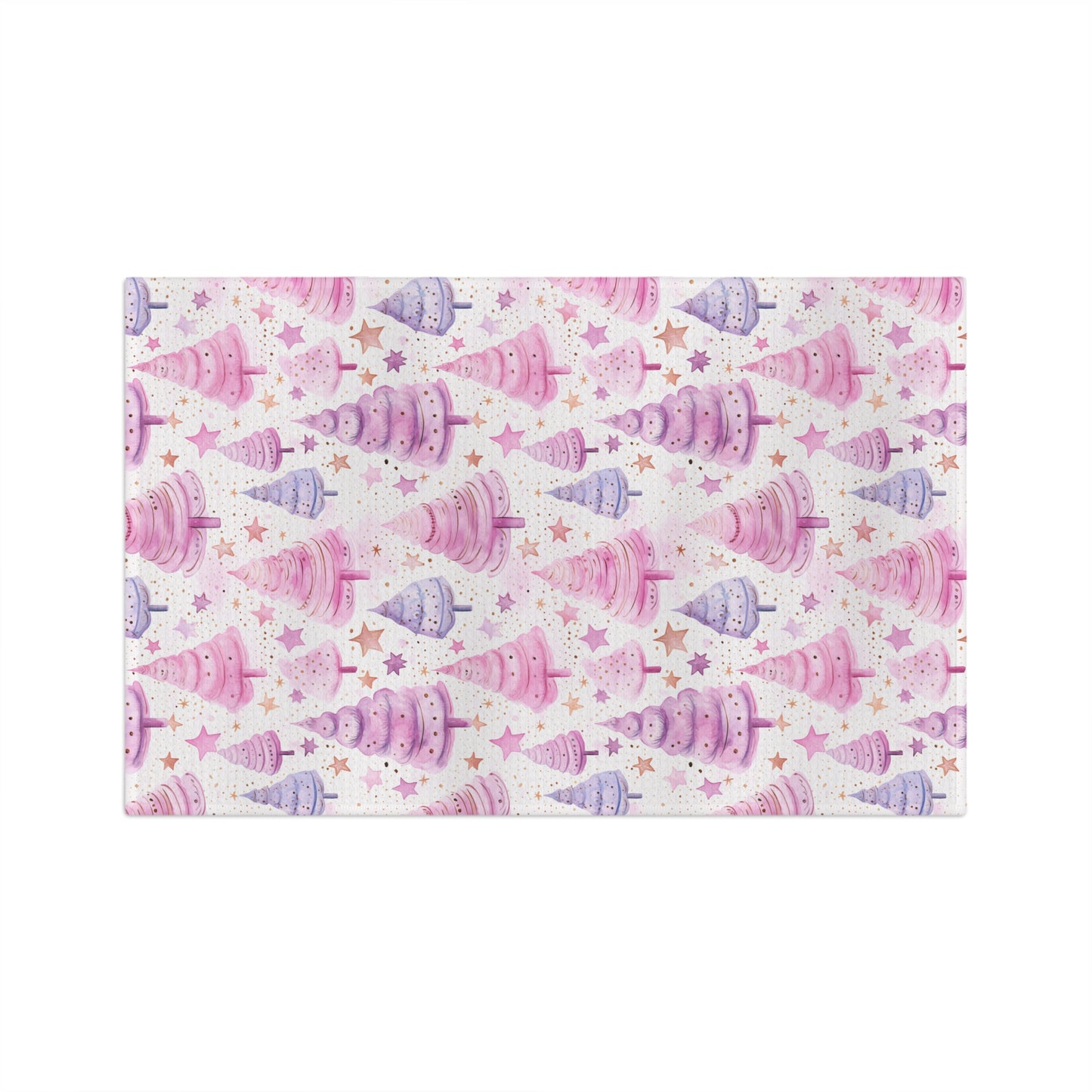 Microfiber Tea Towel, Pink Christmas Trees