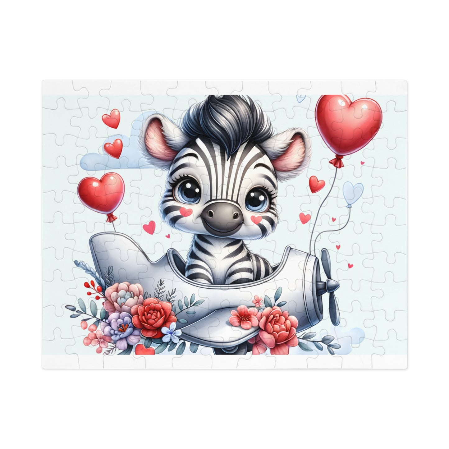 Jigsaw Puzzle, Zebra in Plane, Personalised/Non-Personalised (30, 110, 252, 500,1000-Piece)