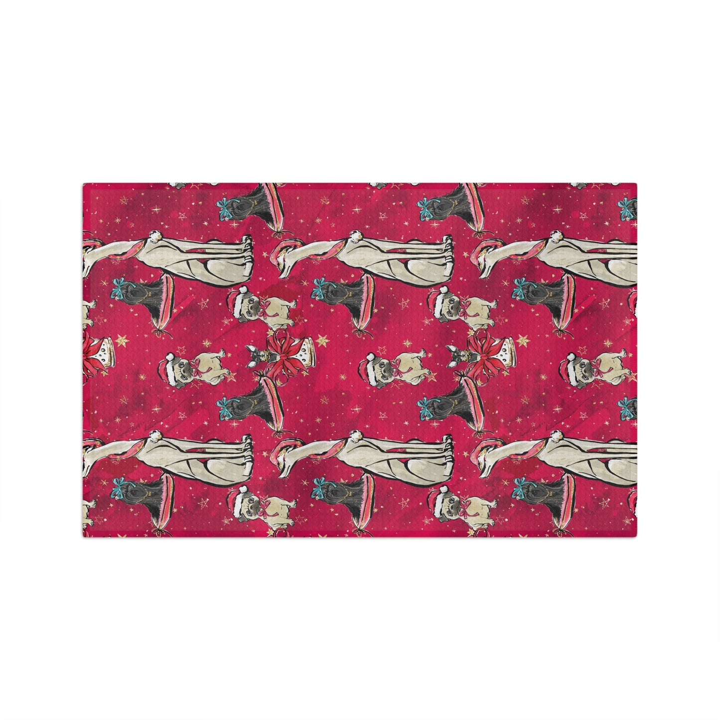 Microfiber Tea Towel Doggie Christmas