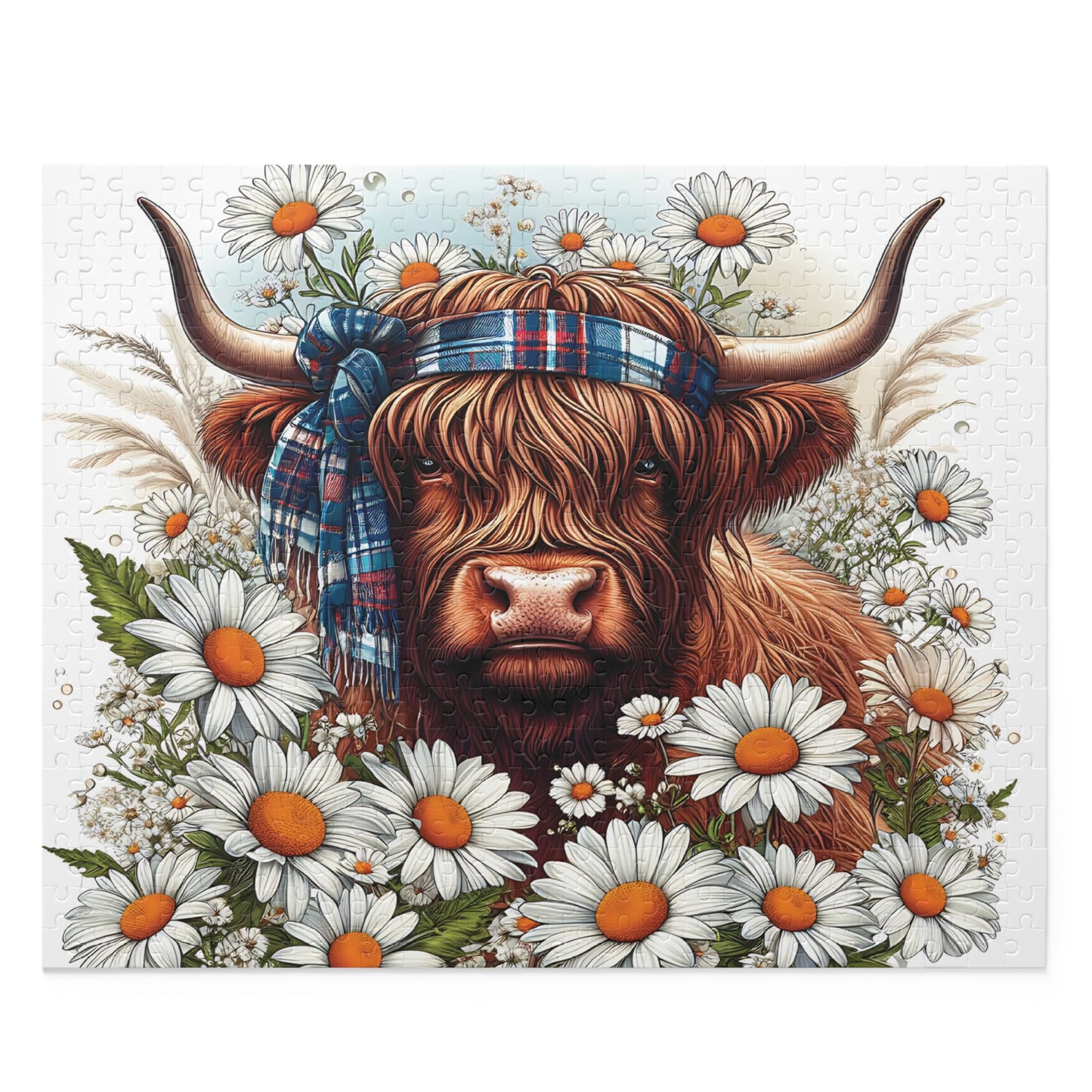 Personalised/Non-Personalised Puzzle, Highland Cow (120, 252, 500-Piece)