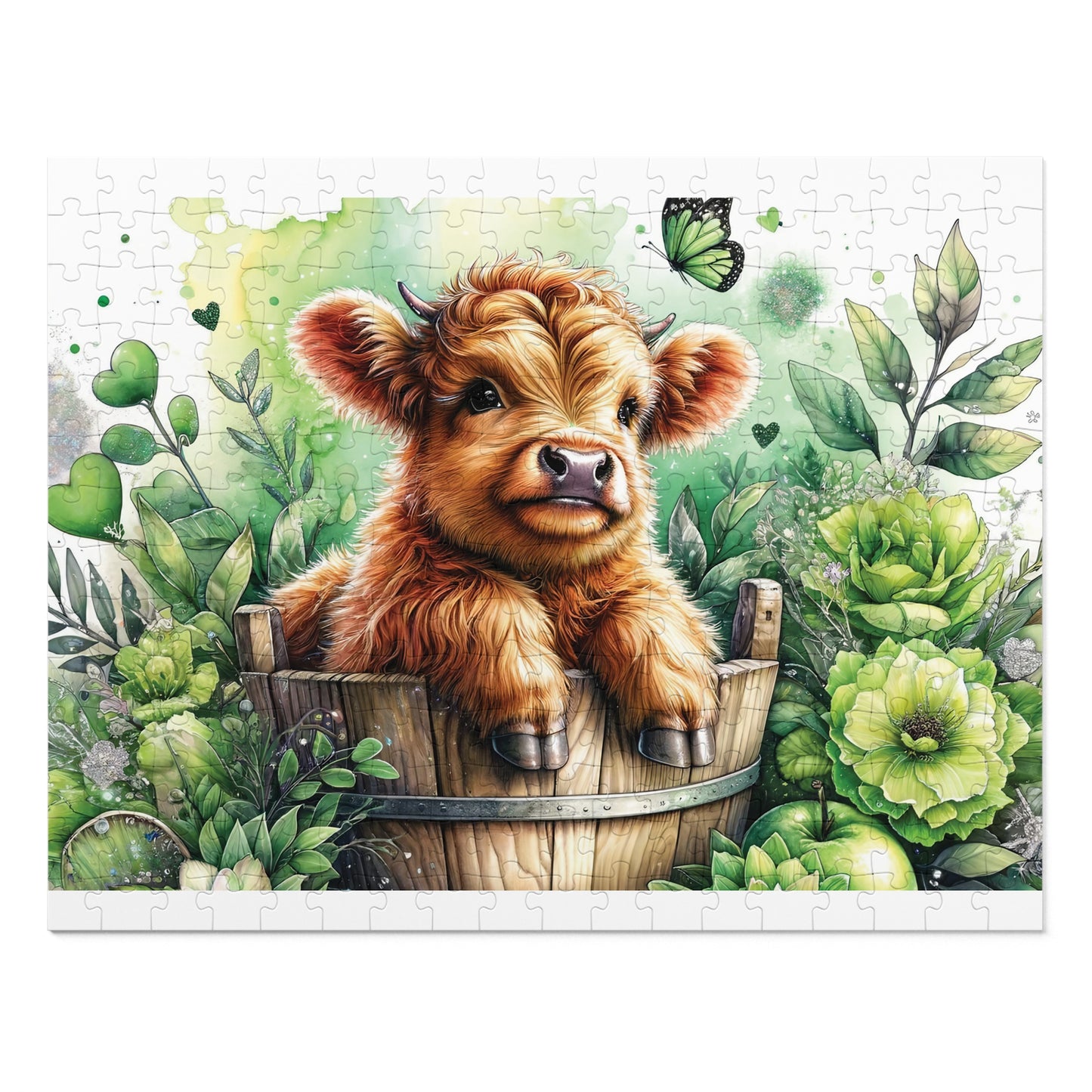 Jigsaw Puzzle, Highland Cow, Personalised/Non-Personalised (30, 110, 252, 500,1000-Piece)